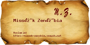 Missák Zenóbia névjegykártya